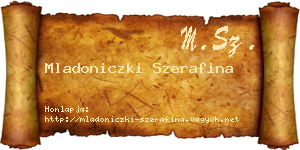 Mladoniczki Szerafina névjegykártya